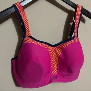 Panache pink 36F underwire sports bra adjustable straps